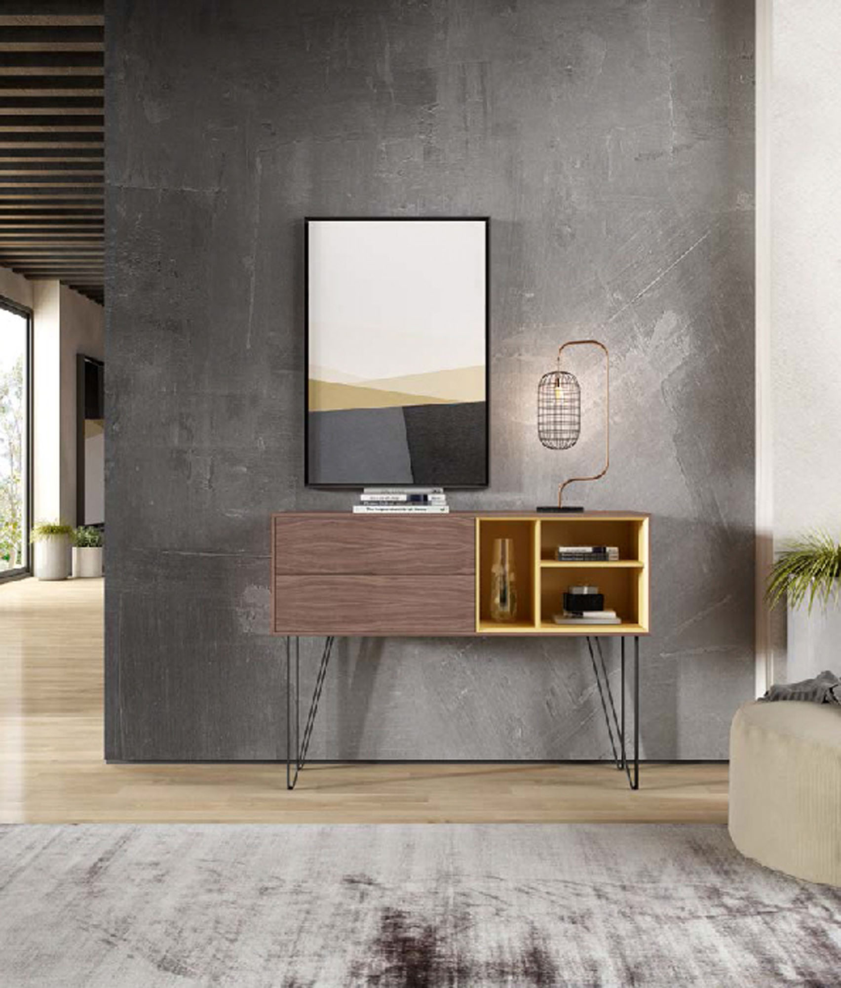 Consolas auxiliares de diseño con cajones y baldas - Arin y Embil