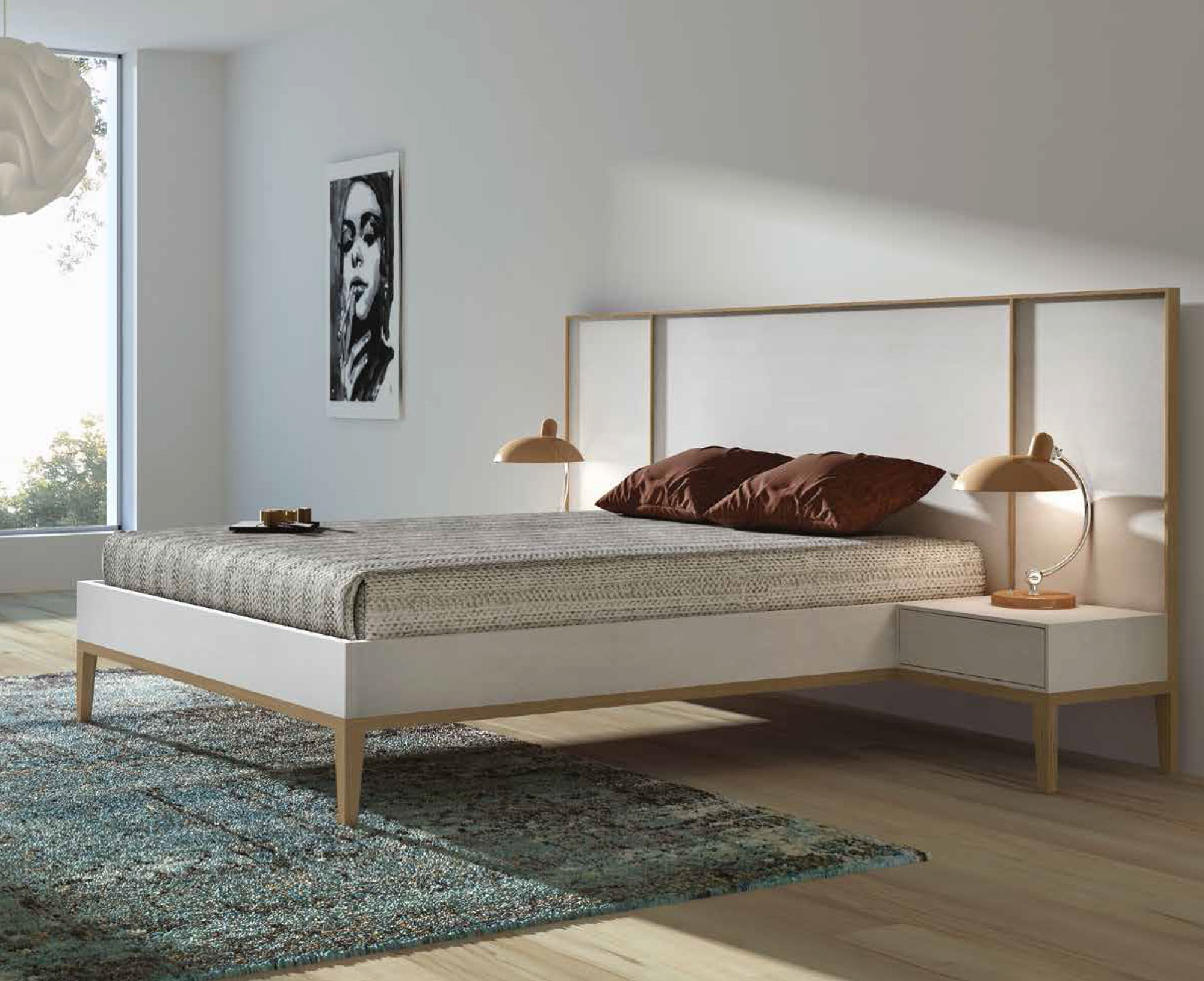 Conjunto de muebles para dormitorio de diseño en madera lacada - Arin y Embil