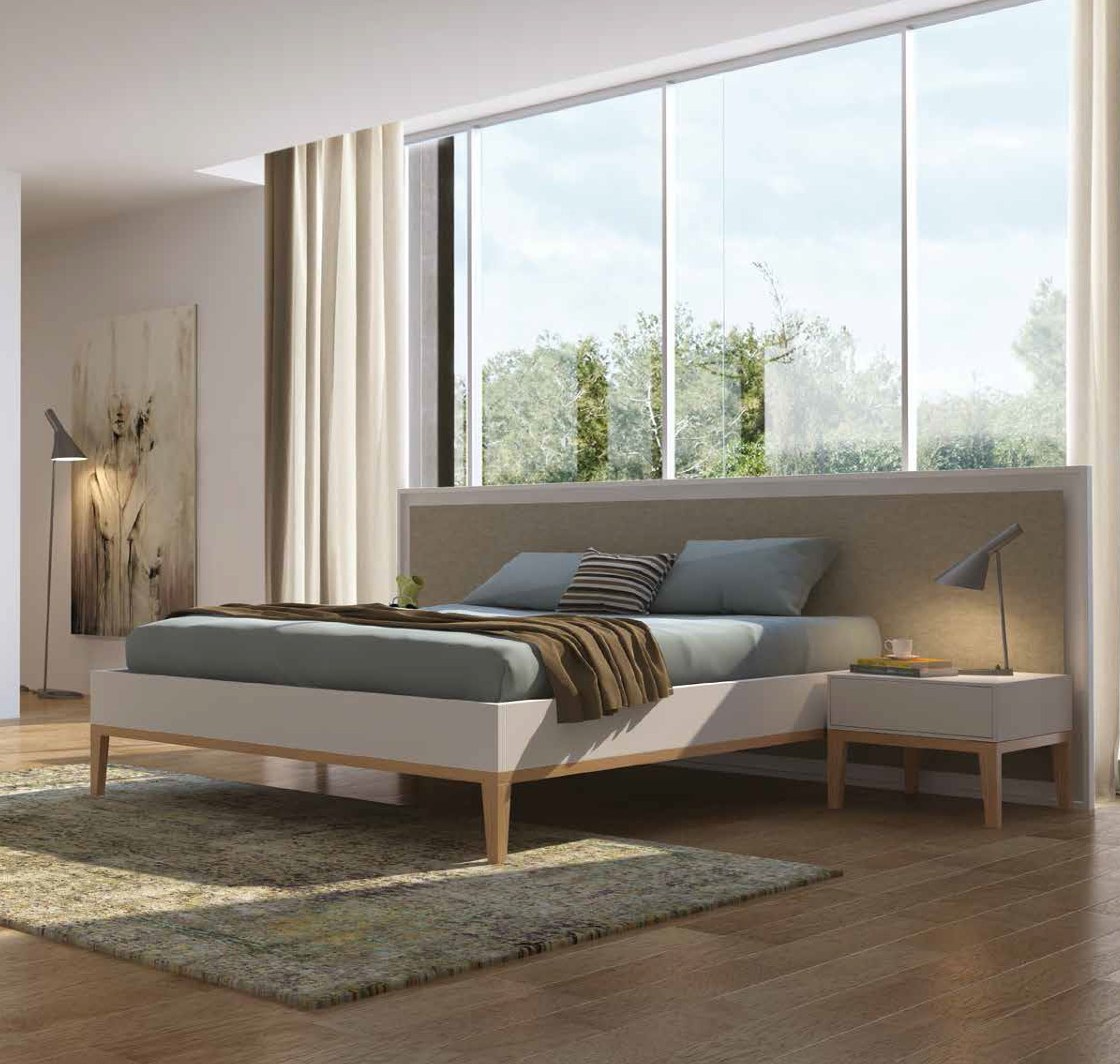Conjunto de muebles para dormitorio de diseño en madera lacada - Arin y Embil