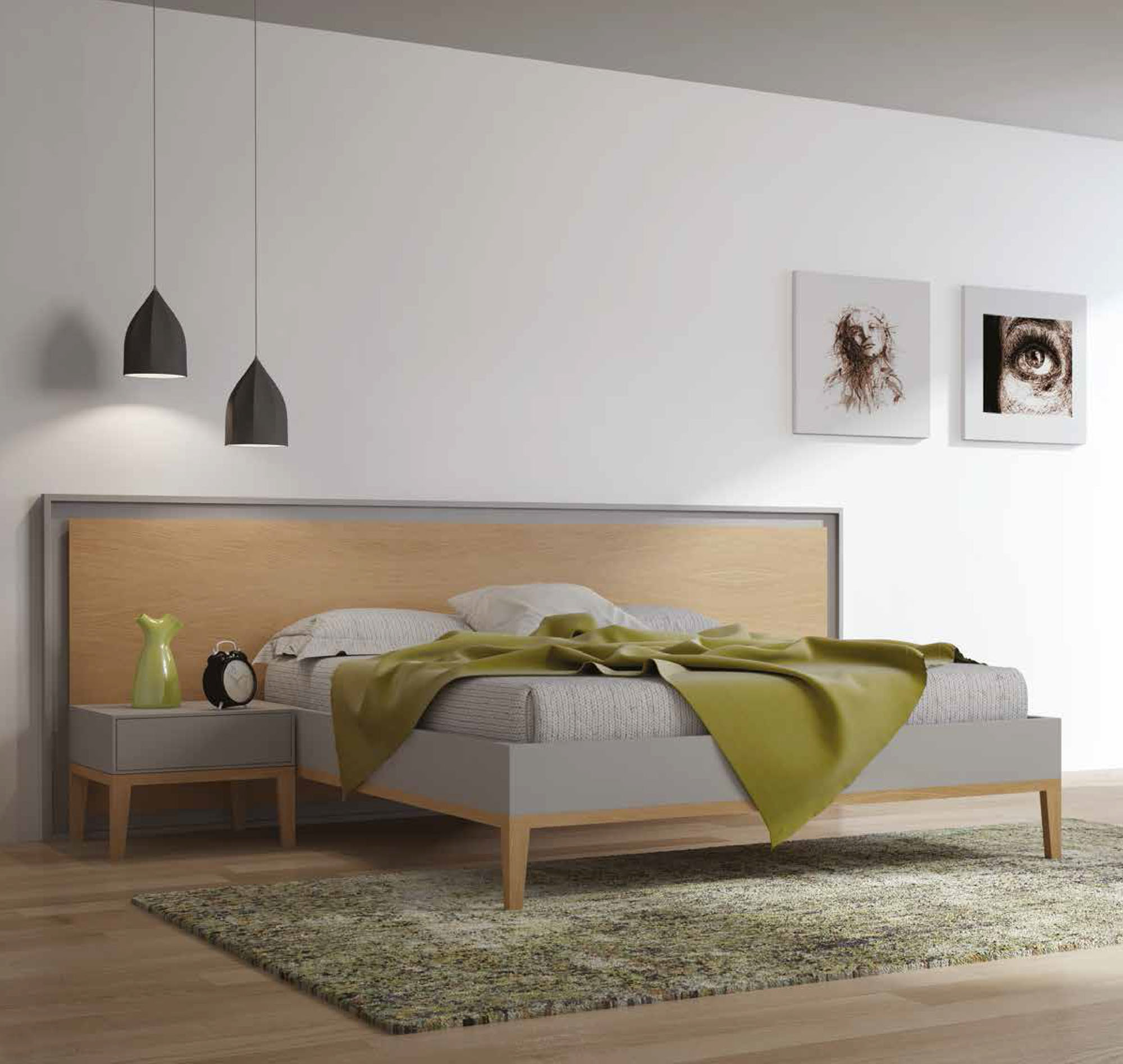 Conjunto de muebles para dormitorio de diseño en madera lacada - Arin y Embil